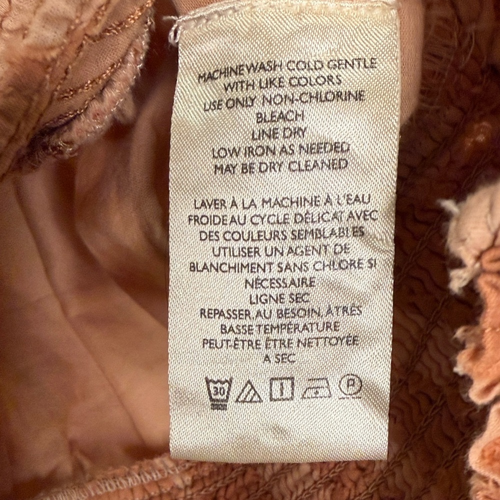 Anthropologie Peach and Cream Wrap Blouse - Picture 8 of 9